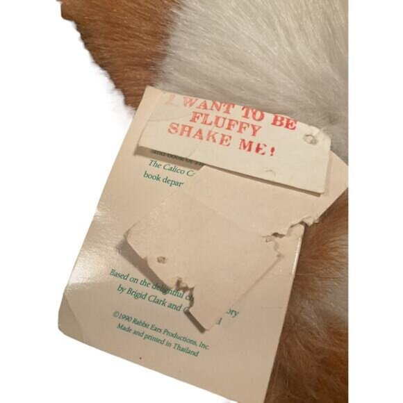 The Gingham Dog & The Calico Cat Plush Toy With Bow Vintage 12" - Picture 9 of 11